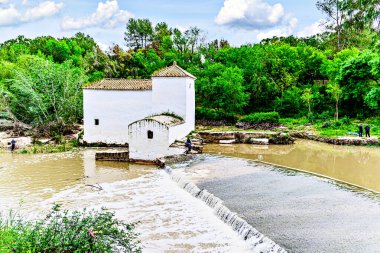 Guadaira kıyısındaki Mill de San Juan, Sevilla, Alcal de Guadaira 'daki Oromana parkının içinde.