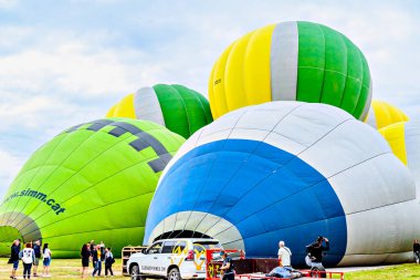 Igualada, Barcelona, Spain; July 14, 2024. 28th European Balloon Festival in Igualada. Concentration of hot air balloons. clipart