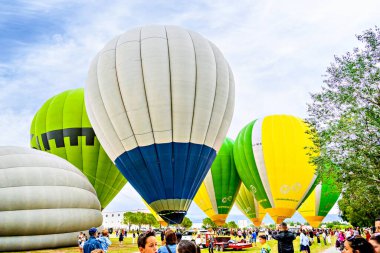 Igualada, Barcelona, Spain; July 14, 2024. 28th European Balloon Festival in Igualada. Concentration of hot air balloons. clipart