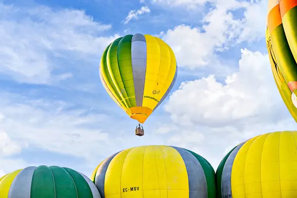 Stock image Igualada, Barcelona, Spain; July 14, 2024. 28th European Balloon Festival in Igualada. Concentration of hot air balloons.