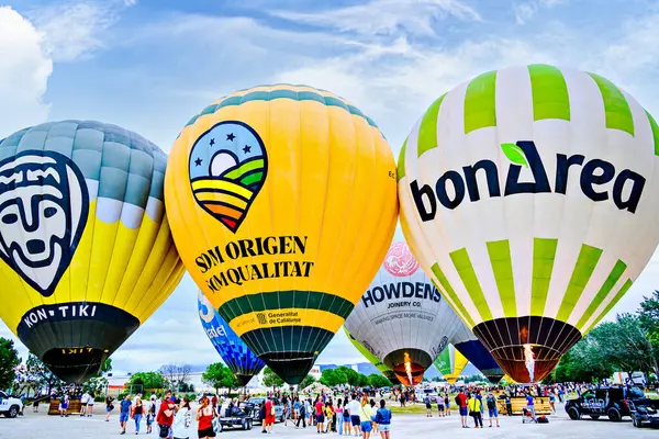 Stock image Igualada, Barcelona, Spain; July 14, 2024. 28th European Balloon Festival in Igualada. Concentration of hot air balloons.