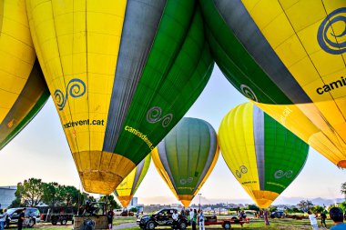 Igualada, Barcelona, Spain; July 14, 2024. 28th European Balloon Festival in Igualada. Concentration of hot air balloons. clipart