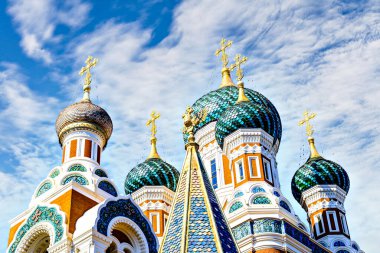 Saint Nicholas Katedrali, Rus Ortodoks Kilisesi, Nice, Fransa 'da bulunan Neo-Rus tarzı.