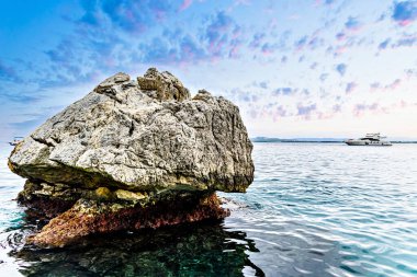 Beautiful image of the Medes Islands, a natural reserve, a small archipelago located in the Mediterranean, near Montgri and l'Estartit, Girona, Catalonia clipart