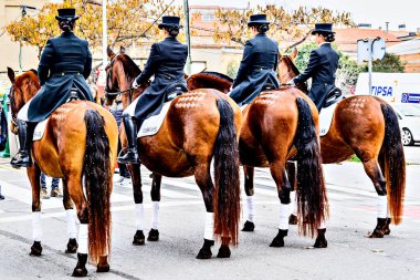 Igualada, Barselona, İspanya; 19 Ocak 2025: İgualada 'nın Üç Mezarı Festivali. Antik Igualada Traginers loncasının 203. yıldönümünde şehir sokaklarında turlar.. 