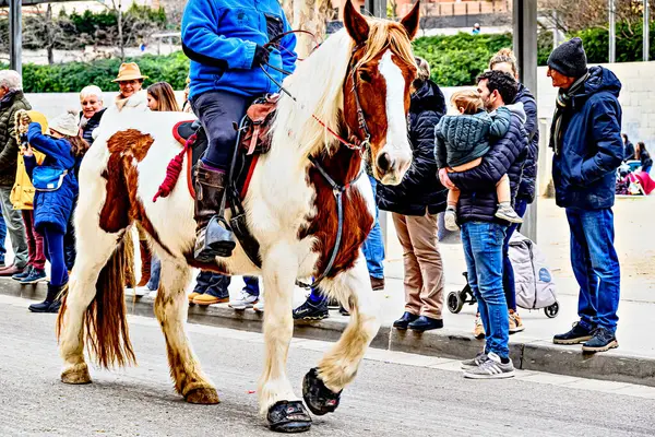 Igualada, Barselona, İspanya; 19 Ocak 2025: Igualada Üç Mezar Festivali. Antik Igualada Traginers loncasının 203. yıldönümünde şehir sokaklarında turlar.