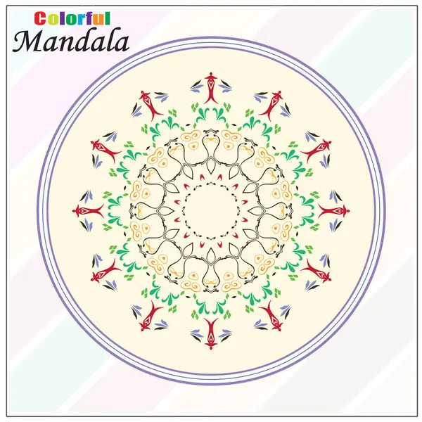 Çiçeksel yuvarlak mandala renkli tasarım.