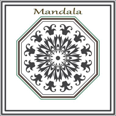 Mandala vektör illüstrasyonunda mandala süsü