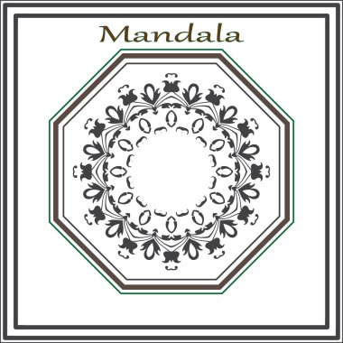 Mandala vektör illüstrasyonunda mandala süsü