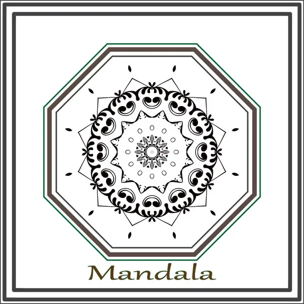 Hint usulü yuvarlak süs, mandala, mandala, vektör.