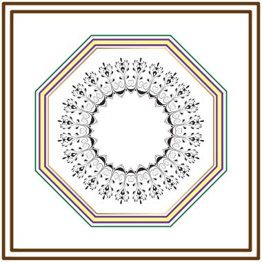 Etnik süslemeli vektör yuvarlak çerçevesi.