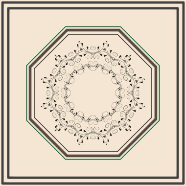 mandala yuvarlak süs tasarımı.