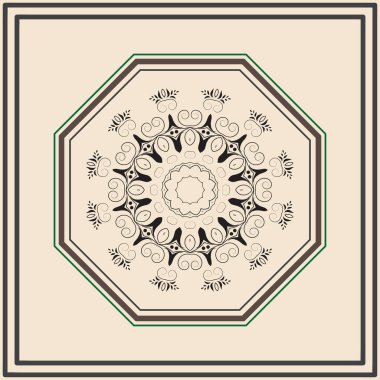 mandala yuvarlak süs tasarımı.