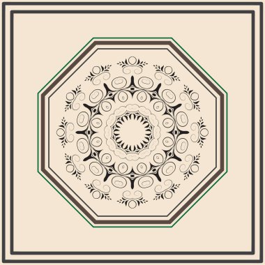 mandala yuvarlak süs tasarımı.