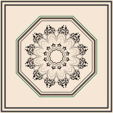 mandala yuvarlak süs tasarımı.