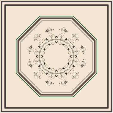 mandala yuvarlak süs tasarımı.