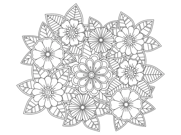 Mandala Flowers for Coloring Book for Adults or Background Stock Vector -  Illustration of graphic, card: 67220477