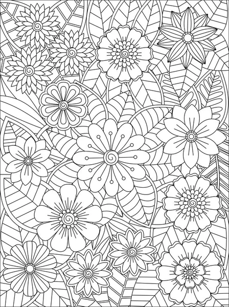 stock vector Doodle floral pattern. Adult coloring book