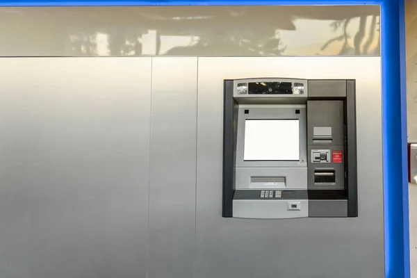 stock image Close up of an outdoor ATM with blank screen. Copy space. South Lake Tahoe, Ca, USA.