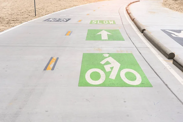 Övergiven Asfalterad Cykelväg Strand Santa Monica Usa — Stockfoto