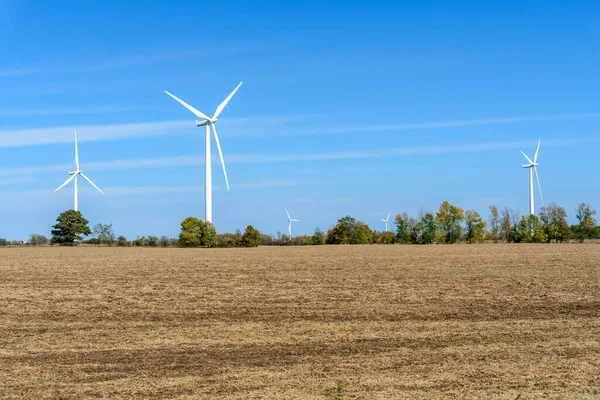 Wind Farm Countryside Clear Autumn Day Wolfe Island Canada — Stock Photo, Image
