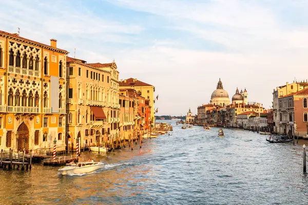 Majestätisk Utsikt Över Canal Grande Venedig Vid Solnedgången — Stockfoto