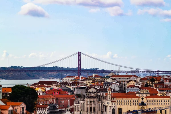 Kilátás Nyílik Város Lisbon Portugália — Stock Fotó