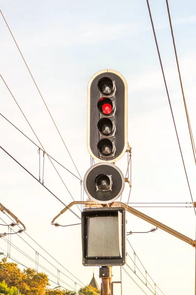 Şehirde ışık ve trafik ışığı