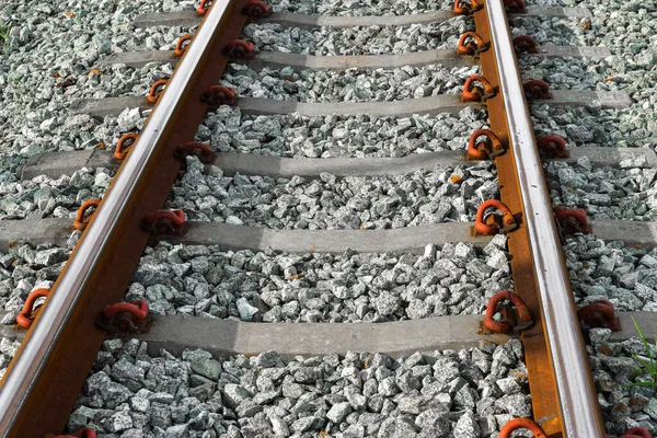 Vasúti Sínek Kövekkel — Stock Fotó