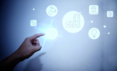 İş ve teknoloji teması. karışık ortam