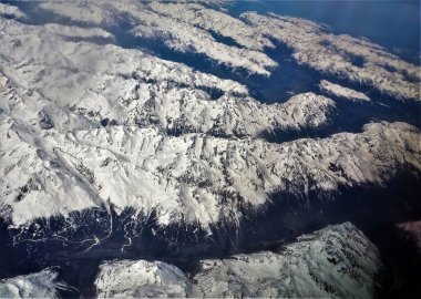 Uçaktan Viev 'e. Alpler.