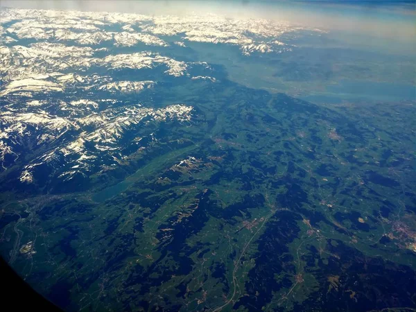 Widok Samolotu Alpy — Zdjęcie stockowe
