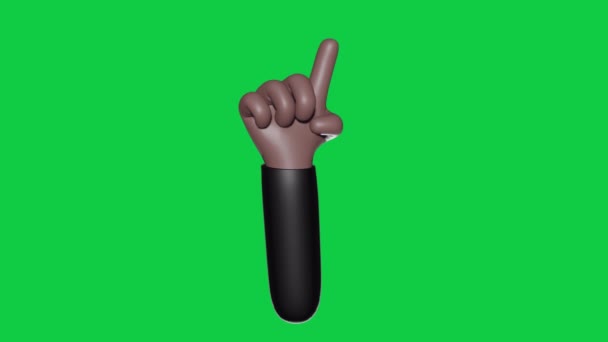 Conjunto Gesto Mano Animado Índice Dedo Sobre Fondo Pantalla Verde — Vídeo de stock