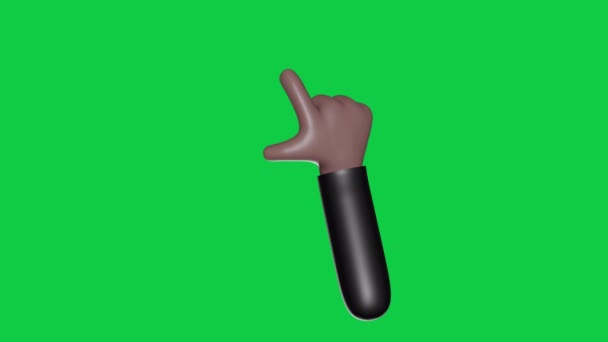 Zestaw Animowanych Gestów Ręki Zoom Zielonym Tle Ekranu Zawiera Warianty — Wideo stockowe