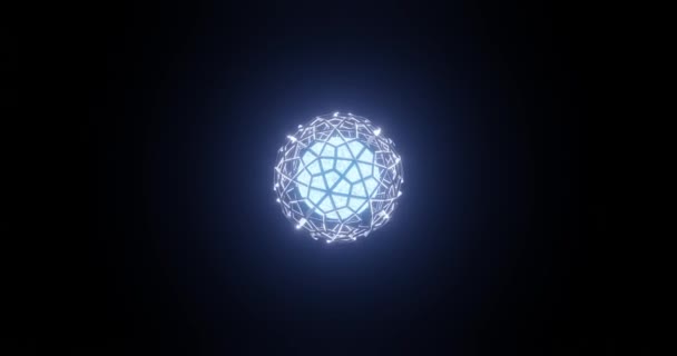 Hexagonális Megastruktúrába Zárt Kék Energia Csillag — Stock videók