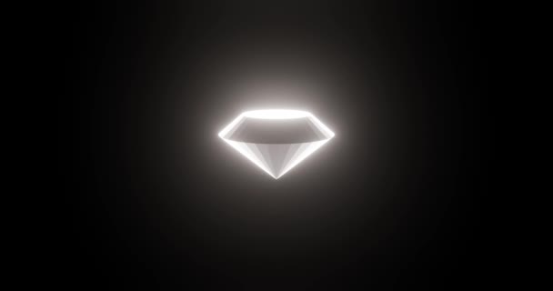シンプルな光沢のあるダイヤモンドはループで回転します — ストック動画