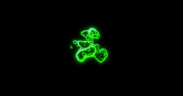 Анотація Світло Зеленої Анімації Петлі — стокове відео