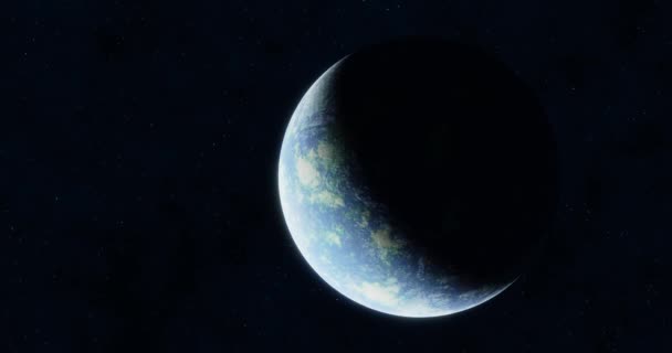 Μια Exoplanet Σκισμένες Ηπείρους Και Τον Μπλε Ωκεανό Αποκαλύπτει Σιγά — Αρχείο Βίντεο