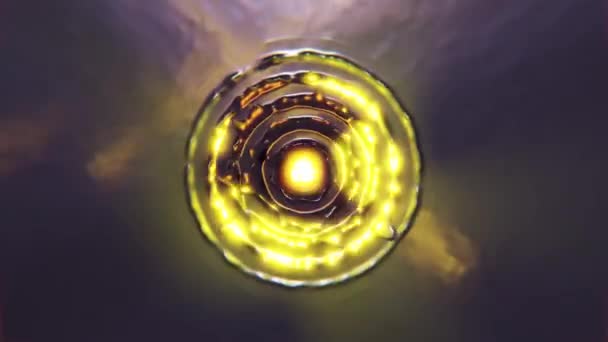 Анотація Металеві Хвилі Яскравому Золоті — стокове відео