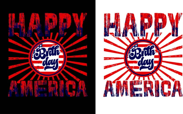Happy Brithday America Iulie Tricou Iulie Fericit Sua Shirt Design — Vector de stoc