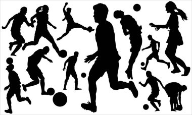 futbol oyuncuları düz tasarım vektör çizimi