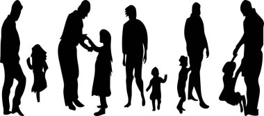 Baba günü ve oğul siluet vektör tasarımı 