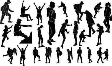 Kamp silueti yürüyüşü tasarımı