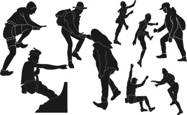 Kamp silueti yürüyüşü tasarımı