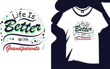 Büyükanneler ve büyükbabalar günlük moda tişört tasarımı 