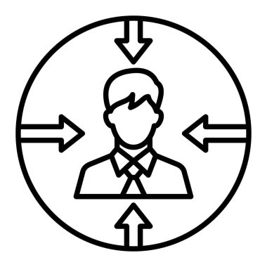 Hedef izleyici vektör simgesi. Yazdırma, mobil ve web uygulamaları için kullanılabilir.