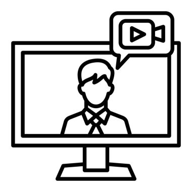 Canlı Yayın vektör simgesi. Yazdırma, mobil ve web uygulamaları için kullanılabilir.