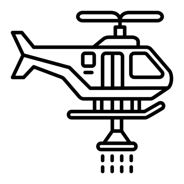 Icono Vector Helicóptero Bombero Puede Utilizar Para Aplicaciones Impresión Móviles — Vector de stock