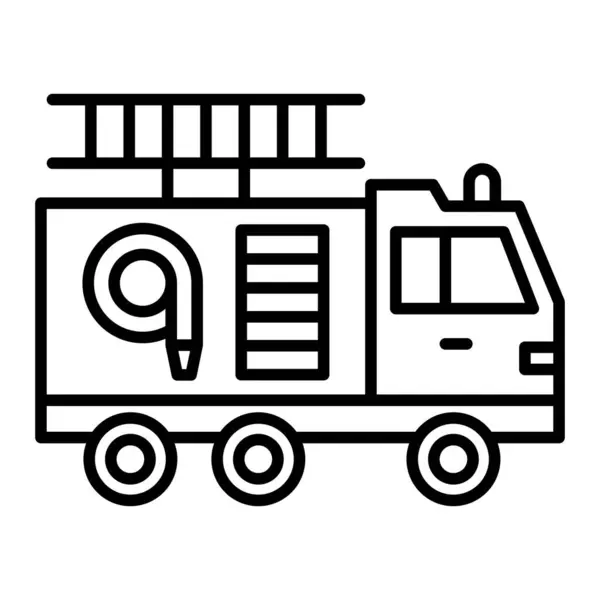 Feuerwehrauto Vektor Symbol Einsetzbar Für Druck Mobile Anwendungen Und Web — Stockvektor