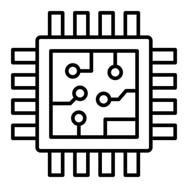 İşlemci vektör simgesi. Yazdırma, mobil ve web uygulamaları için kullanılabilir.